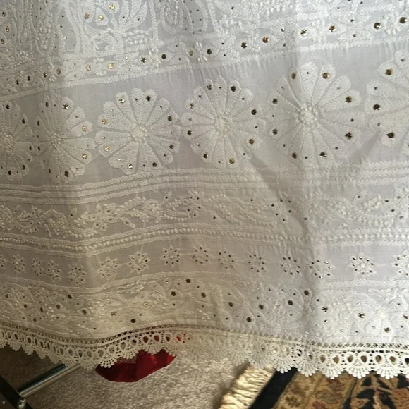 White chicken kari 3 piece w/multi silk gota dopata - Picture 6 of 6